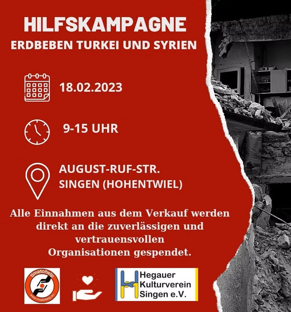 Hilfkampagne Erdbeben Türkei und Syrien​